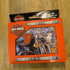 Harley-Davidson Orange and Black Collector Tin Playing Cards